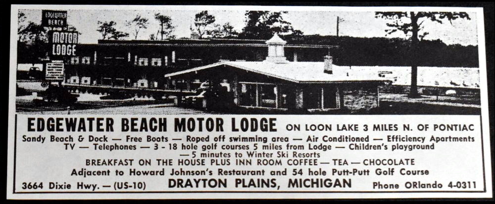 Edgewater Beach Motor Lodge - Old Print Ad (newer photo)